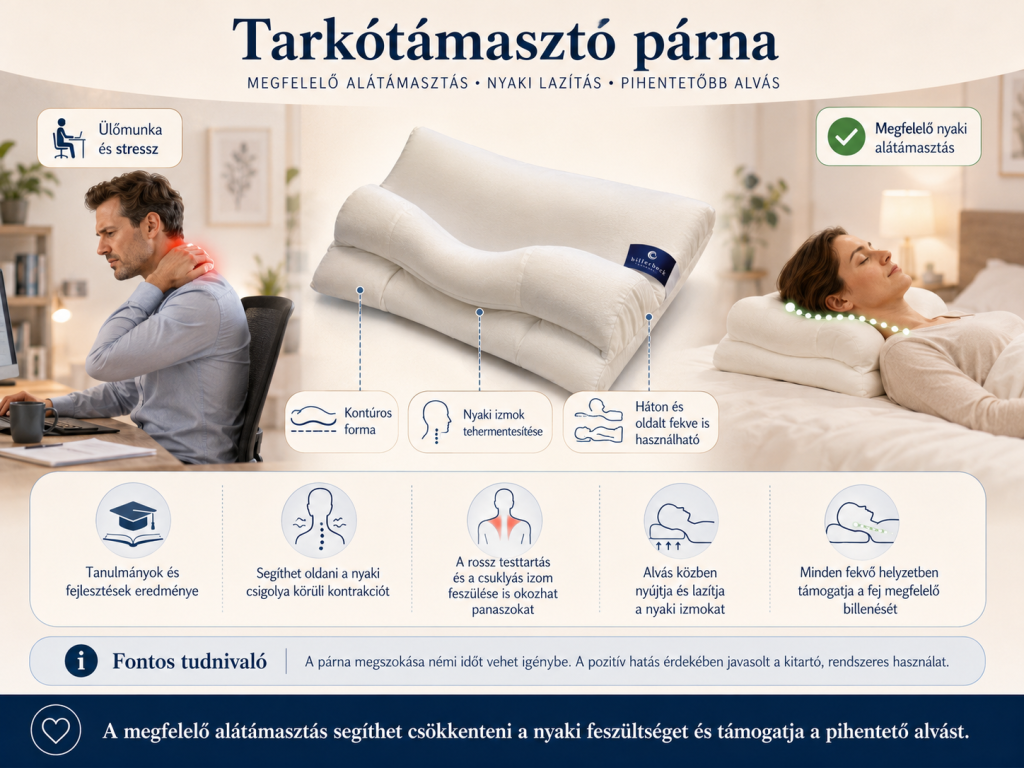 Tarkótámasztó anatómiai párna
